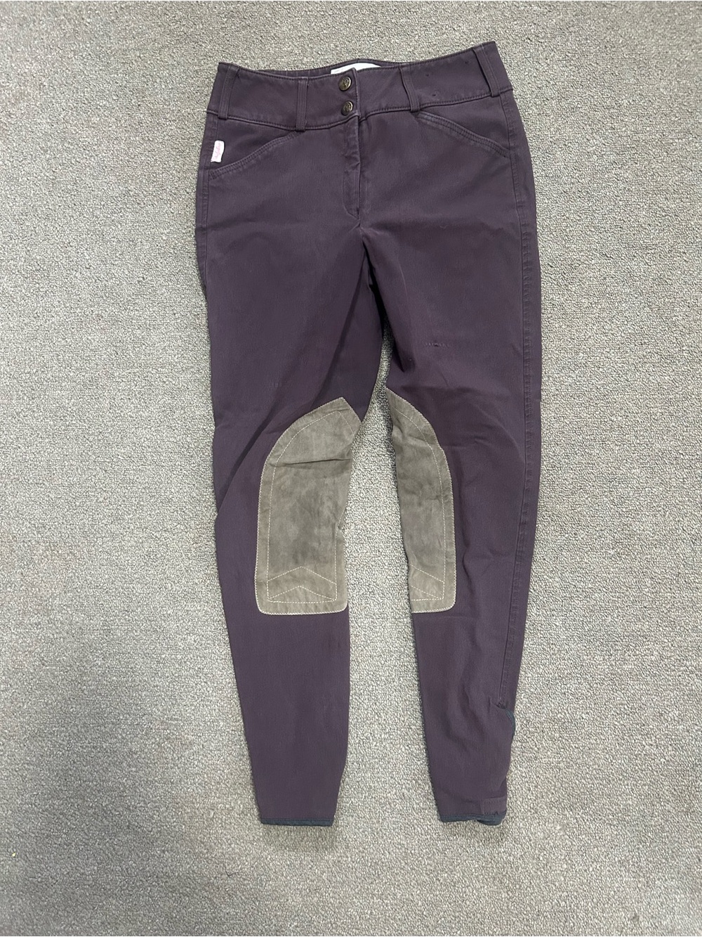Women’s Purple Tailored Sportsman Riding Breeches with Knee Patches